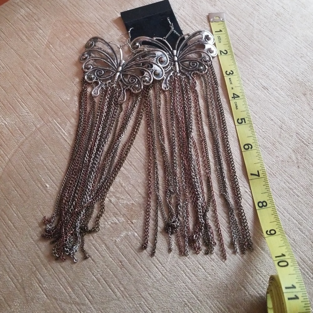 Very Long Butterfly Earrings